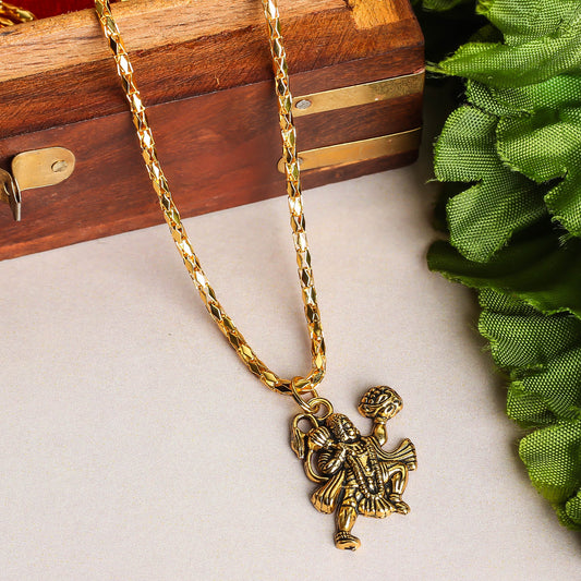 Hanuman Gold plated Locket and Chain set